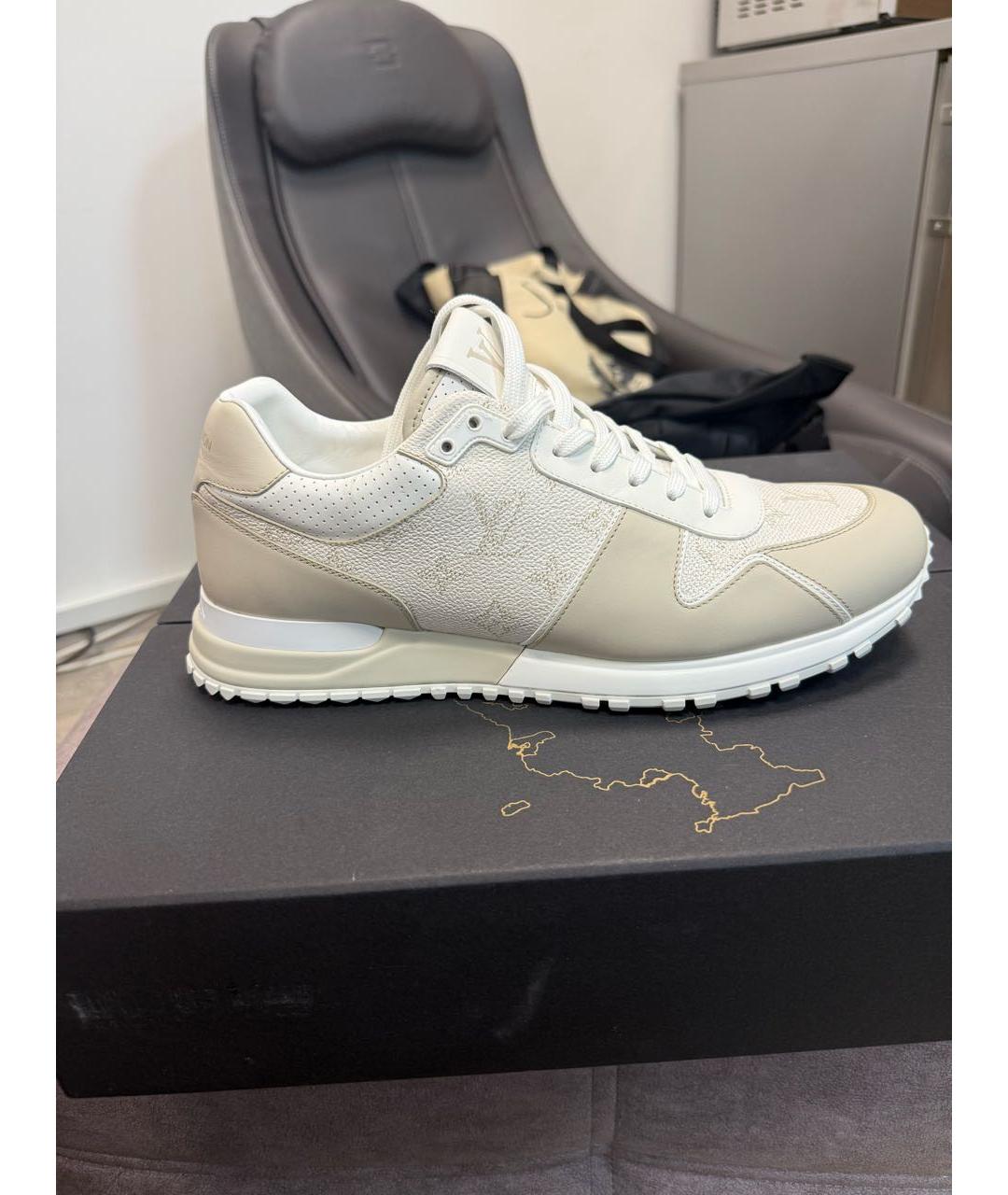 LOUIS VUITTON Бежевые кожаные низкие кроссовки / кеды, фото 6