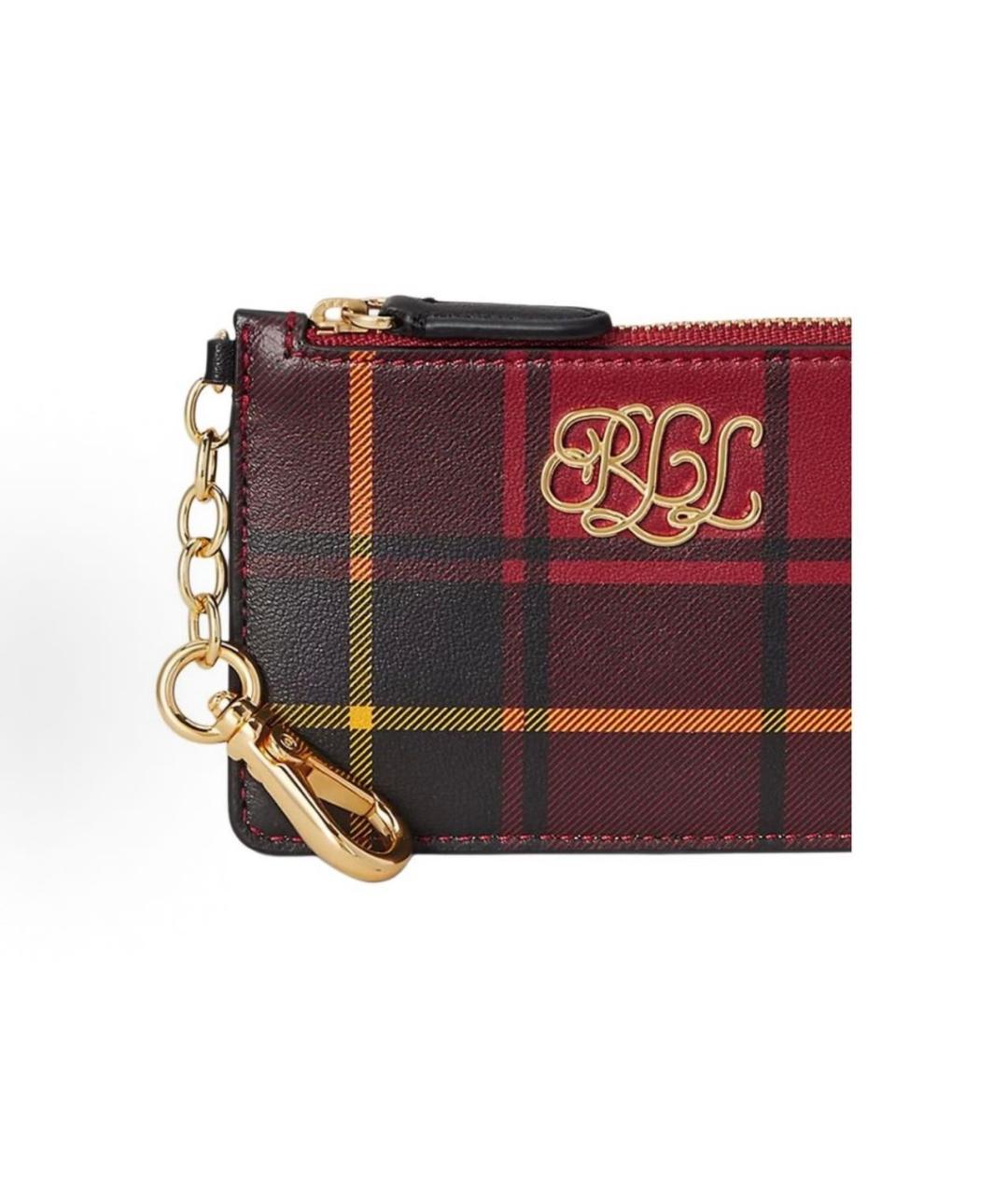 RALPH LAUREN Бордовый кожаный кардхолдер, фото 3