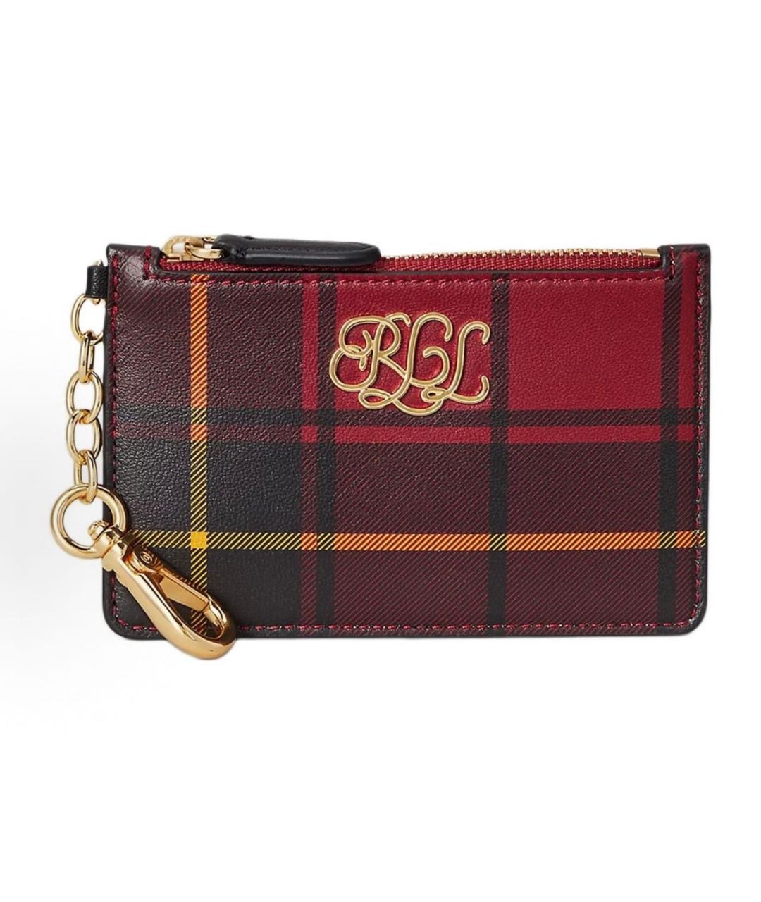 RALPH LAUREN Бордовый кожаный кардхолдер, фото 4