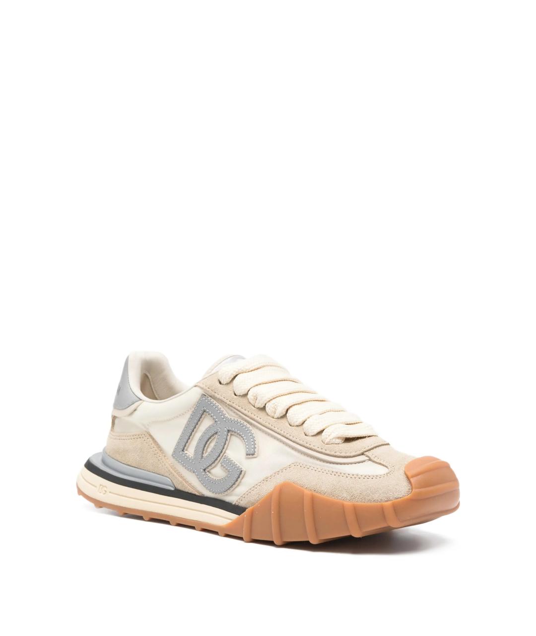 DOLCE&GABBANA Бежевые замшевые кроссовки, фото 2