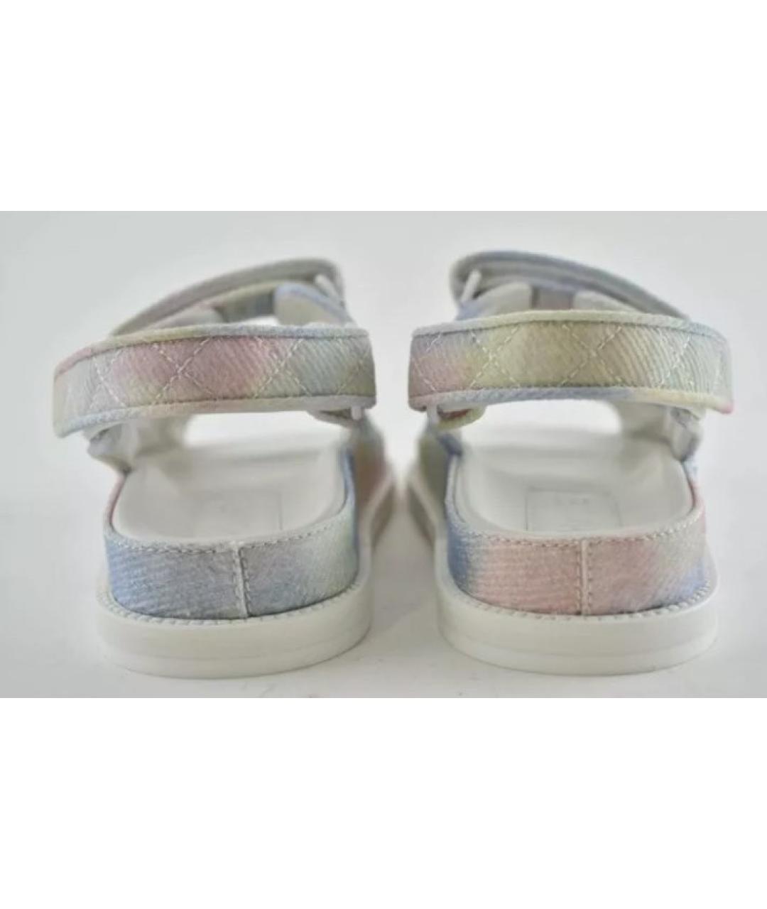 CHANEL Мульти текстильные сандалии, фото 5