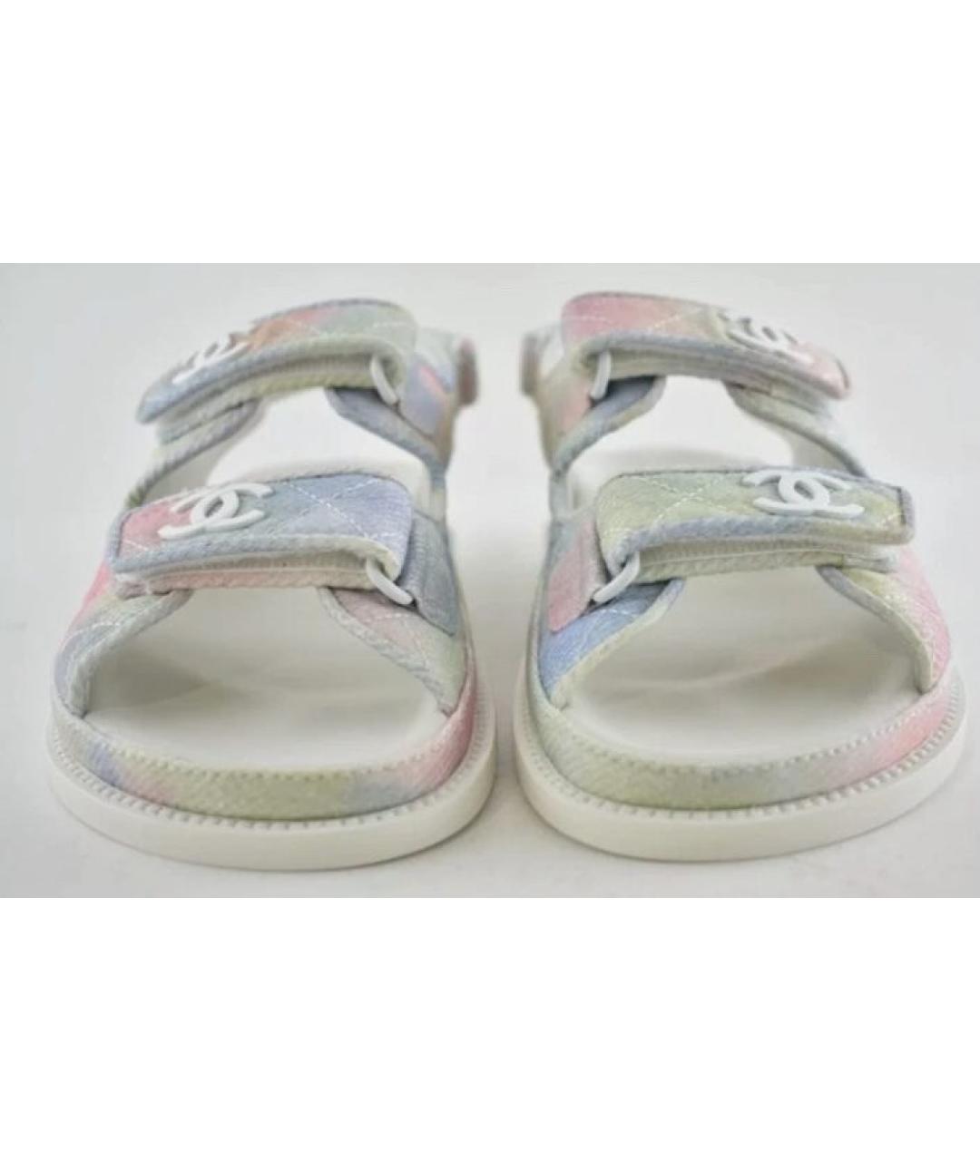 CHANEL Мульти текстильные сандалии, фото 4