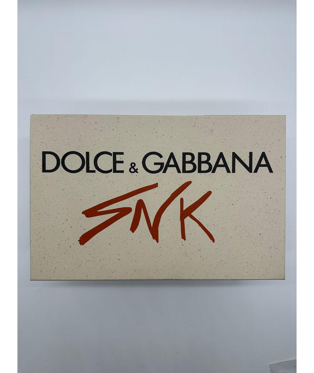 DOLCE&GABBANA Белые кожаные низкие кроссовки / кеды, фото 5
