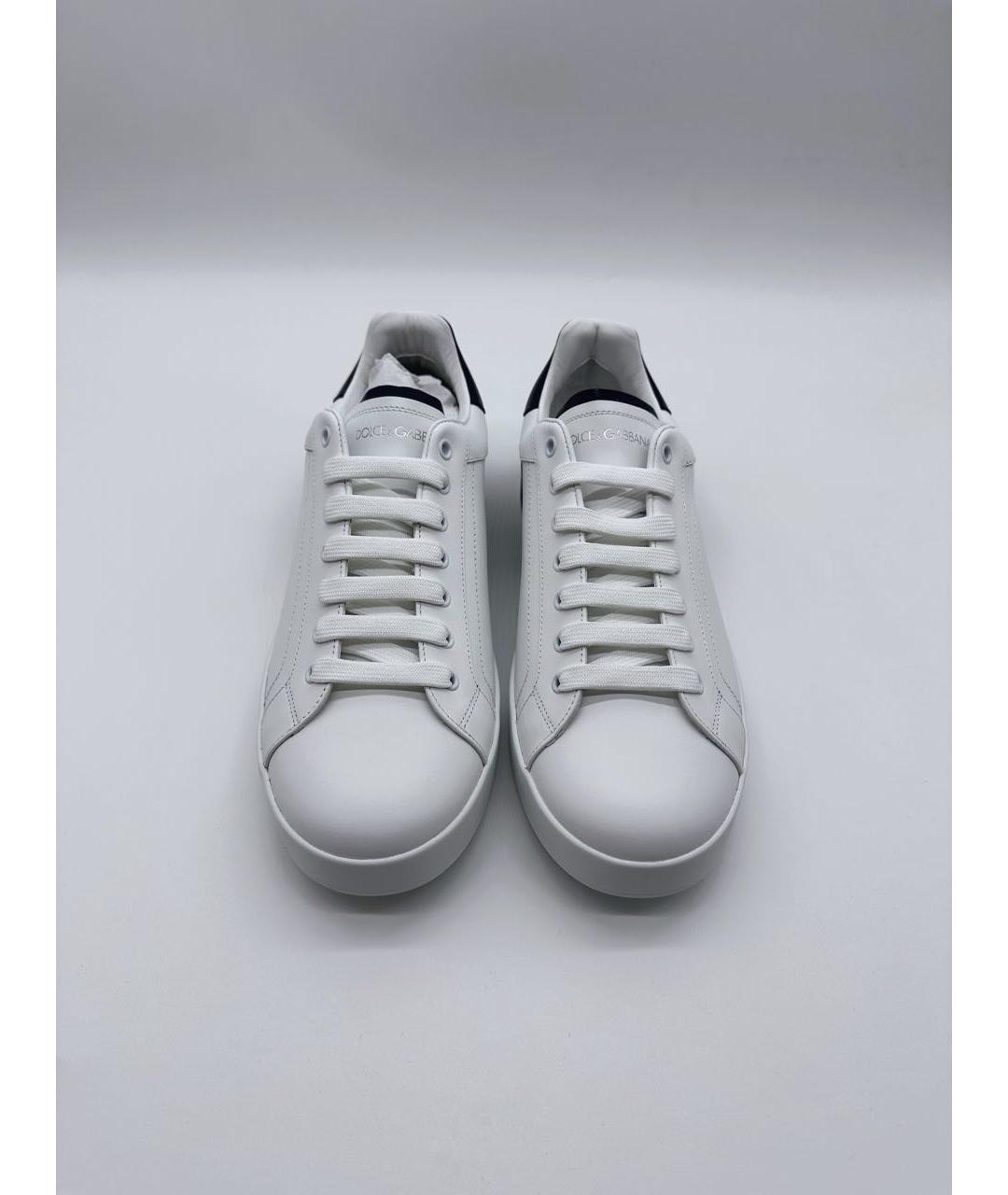 DOLCE&GABBANA Белые кожаные низкие кроссовки / кеды, фото 2