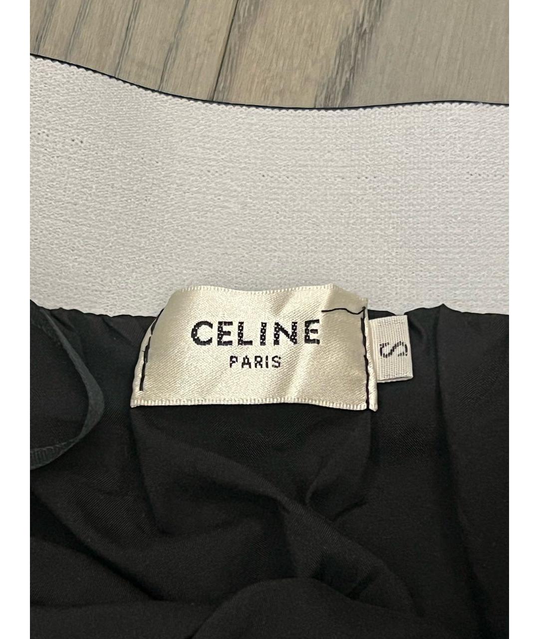 CELINE Черная шелковая юбка макси, фото 4