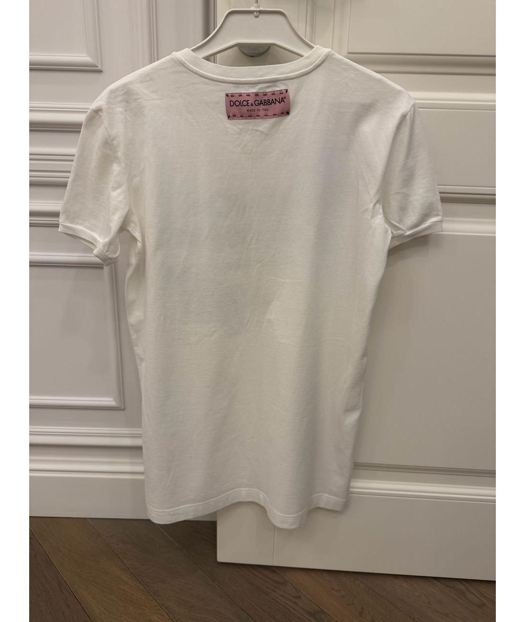 DOLCE&GABBANA Белая хлопковая футболка, фото 2