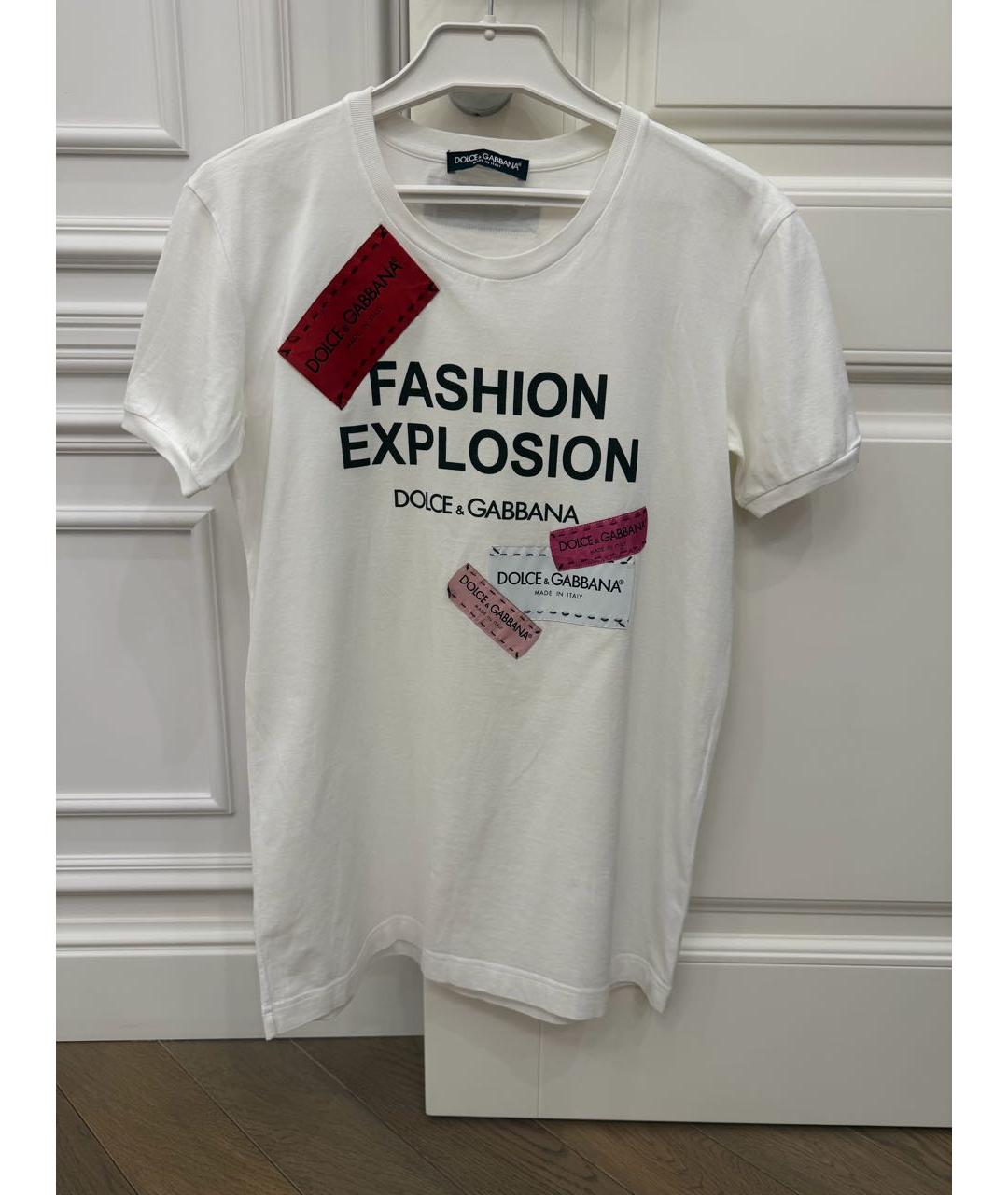 DOLCE&GABBANA Белая хлопковая футболка, фото 6
