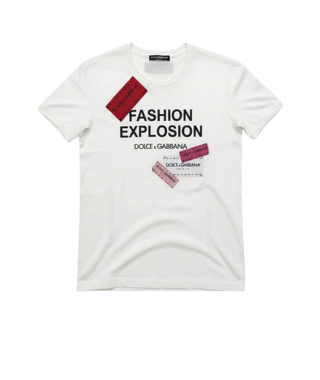 DOLCE&GABBANA Белая хлопковая футболка, фото 1