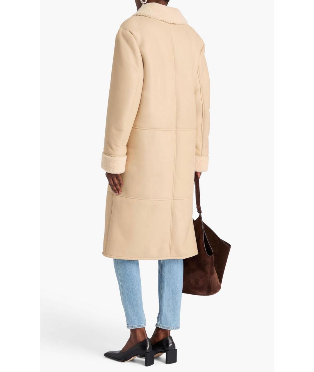 LOULOU STUDIO Бежевая кожаная дубленка, фото 3