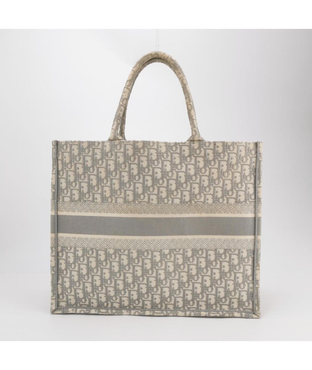 CHRISTIAN DIOR Серая кожаная сумка тоут, фото 4