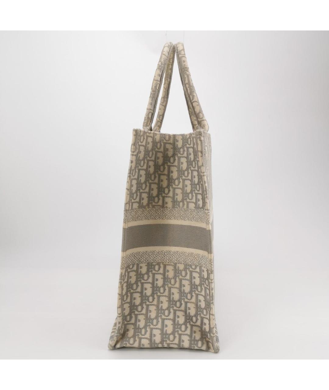 CHRISTIAN DIOR Серая кожаная сумка тоут, фото 2