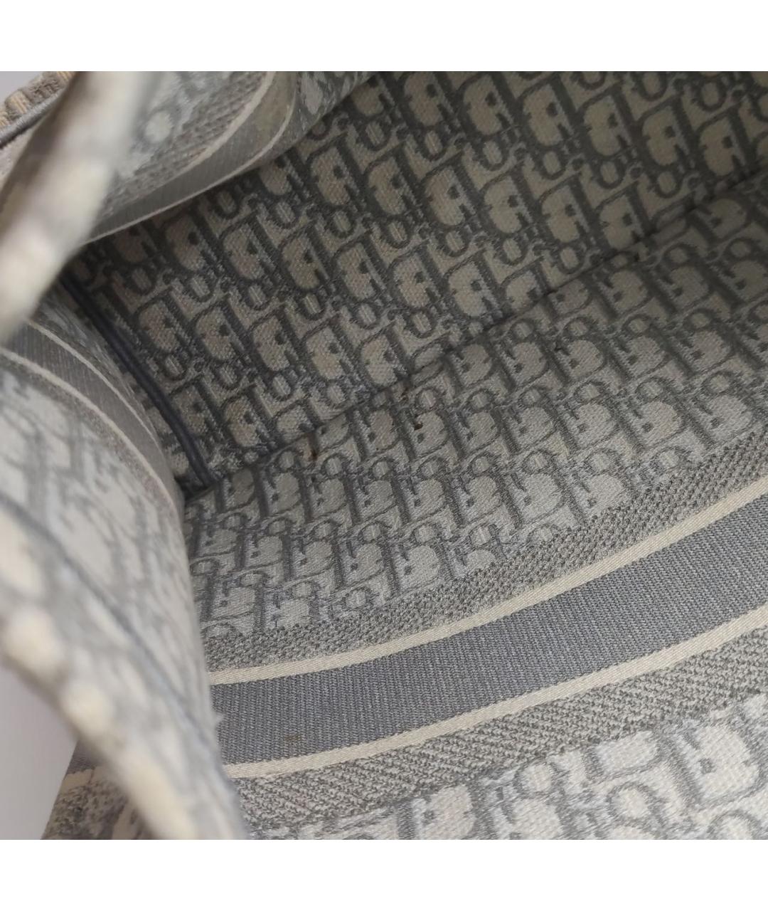 CHRISTIAN DIOR Серая кожаная сумка тоут, фото 7