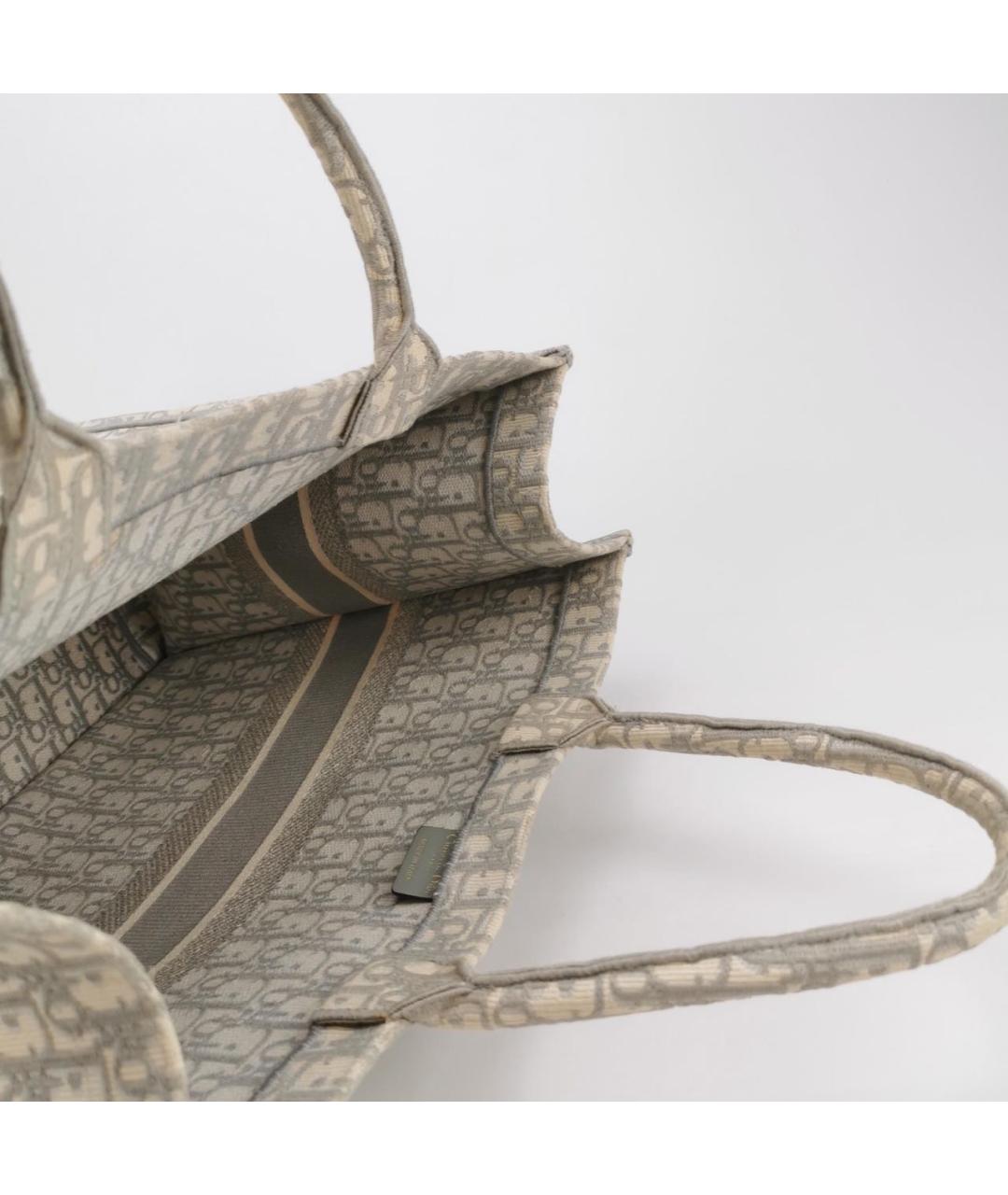 CHRISTIAN DIOR Серая кожаная сумка тоут, фото 6