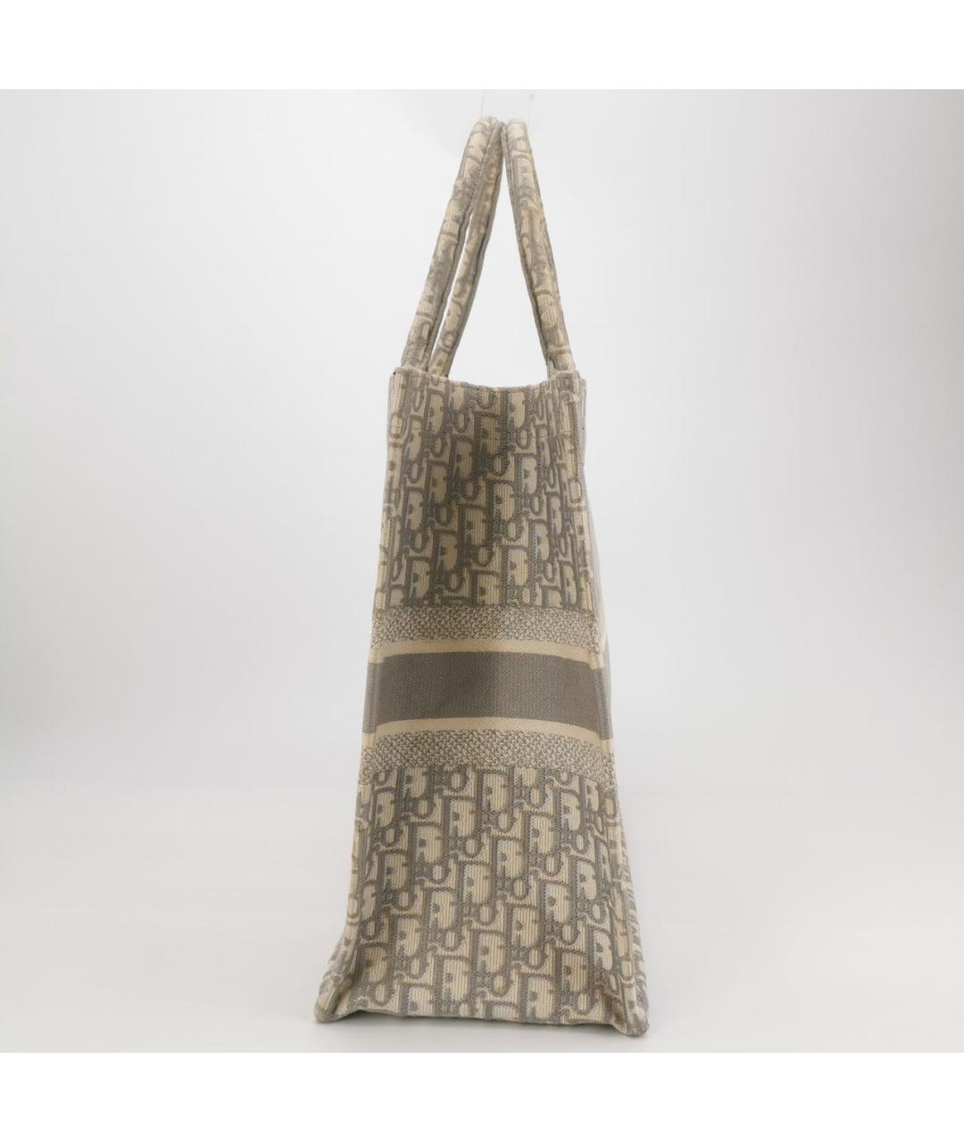 CHRISTIAN DIOR Серая кожаная сумка тоут, фото 3