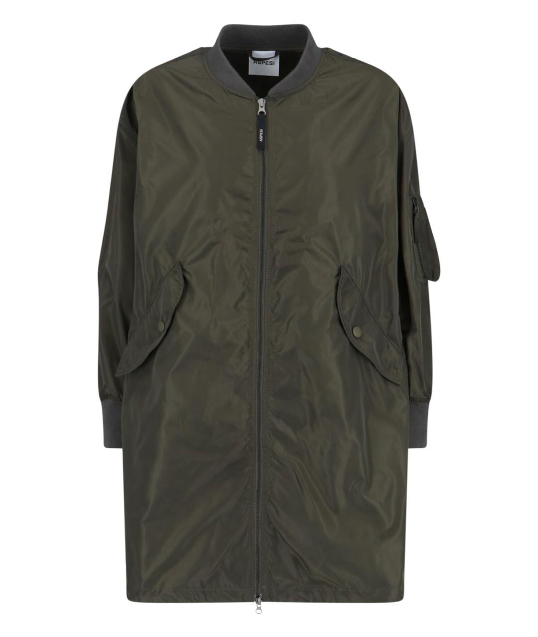 ASPESI Зеленый полиэстеровый тренч/плащ, фото 1