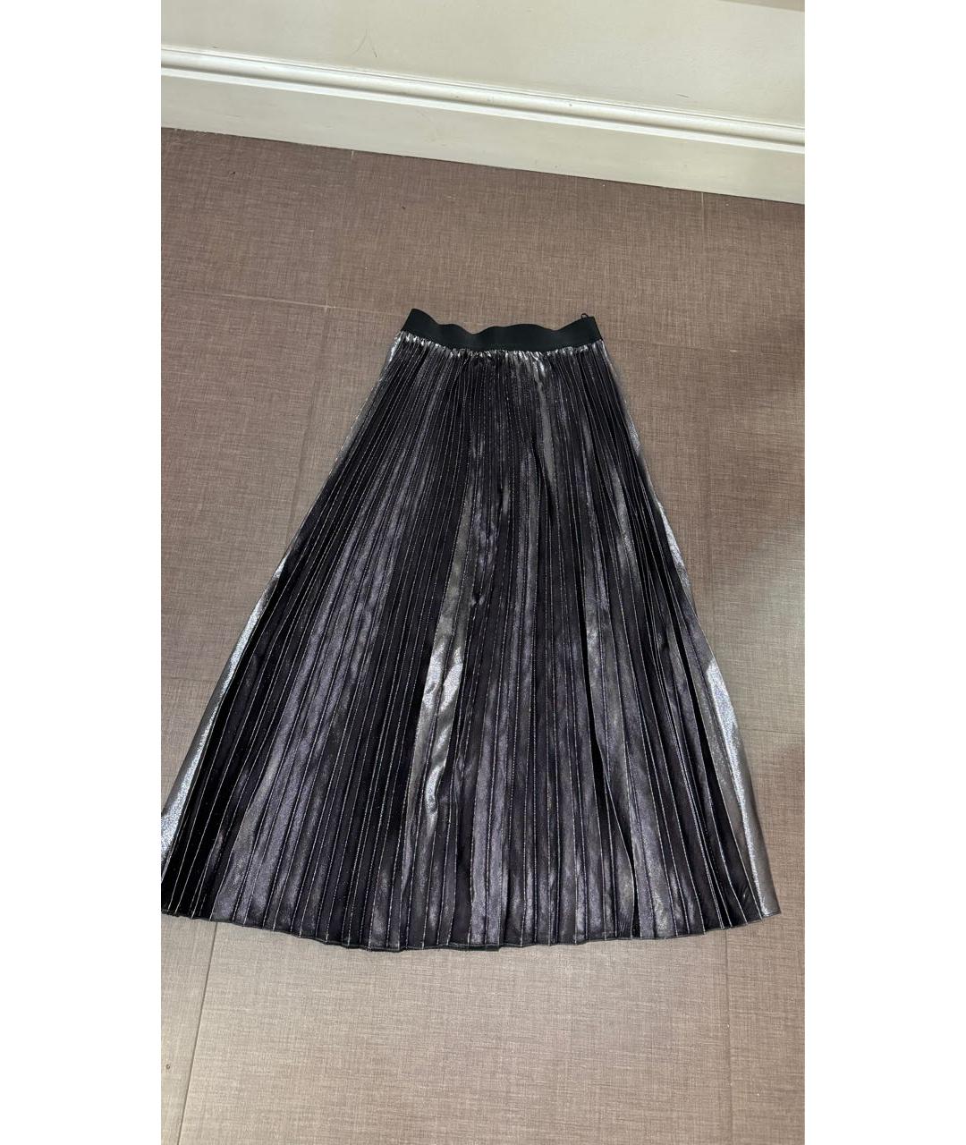 SPORT MAX CODE Серебряная полиэстеровая юбка макси, фото 5