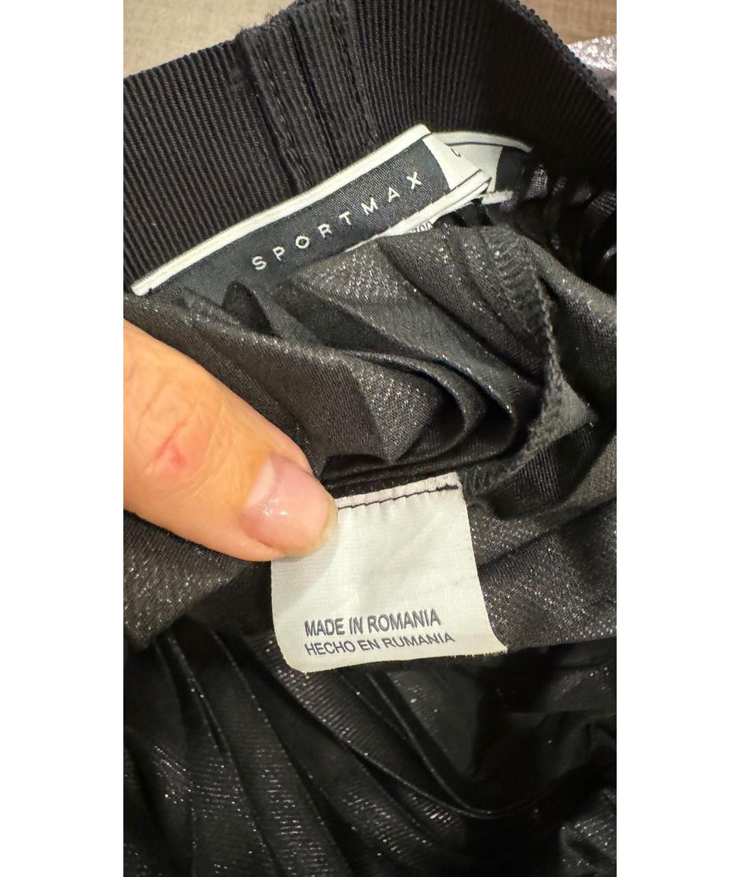 SPORT MAX CODE Серебряная полиэстеровая юбка макси, фото 3