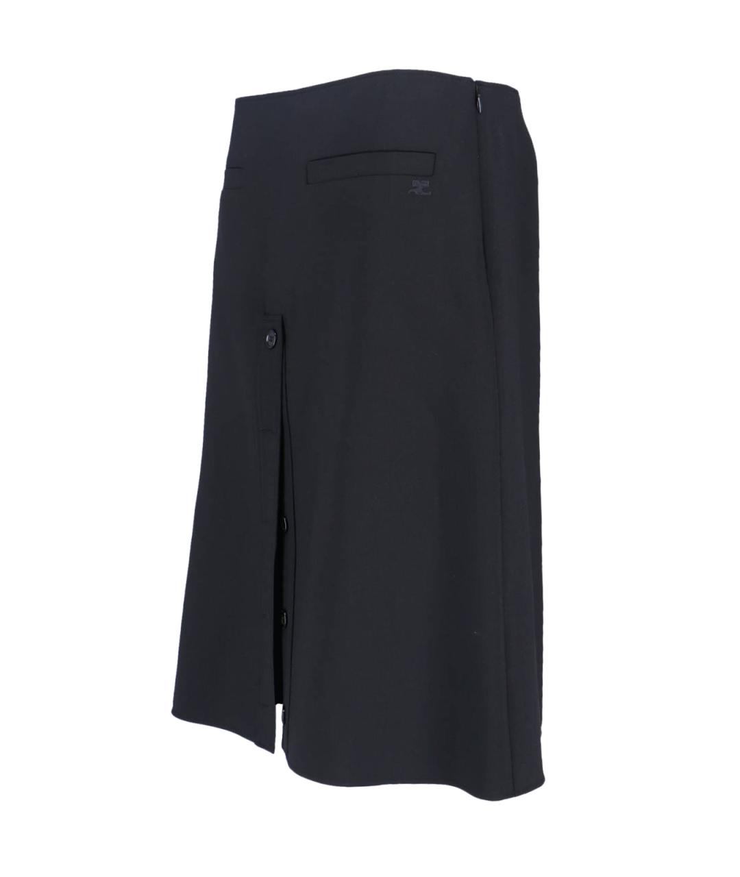 COURREGES Черная полиэстеровая юбка миди, фото 3