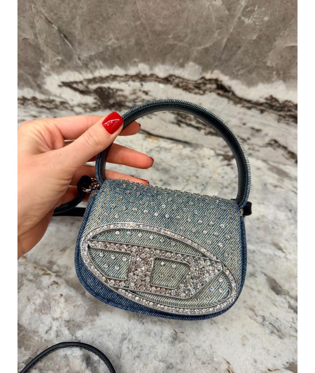 DIESEL Голубая деним сумка через плечо, фото 2