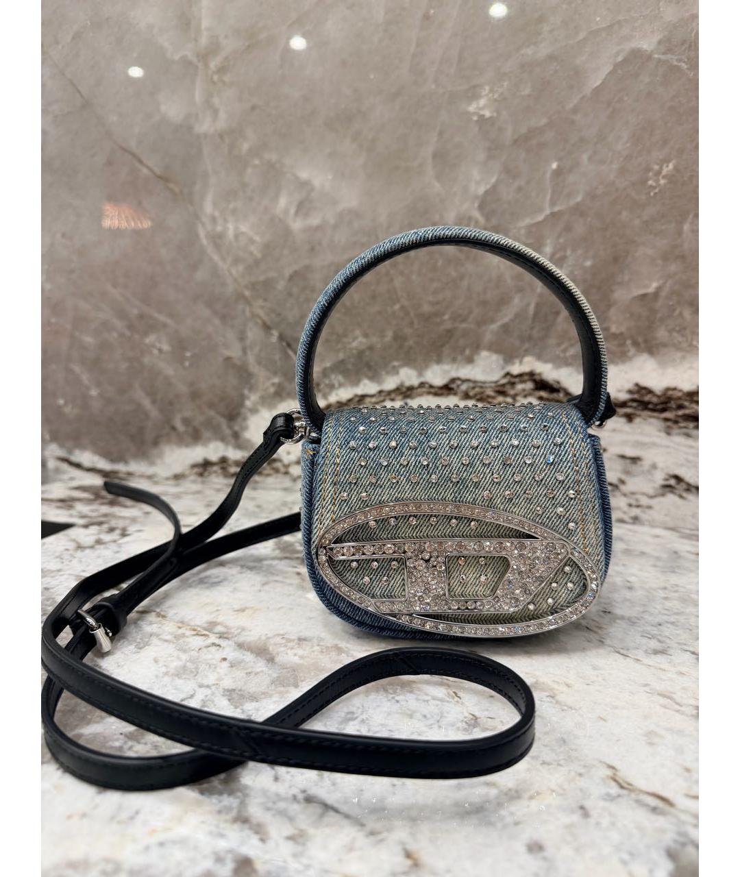 DIESEL Голубая деним сумка через плечо, фото 6