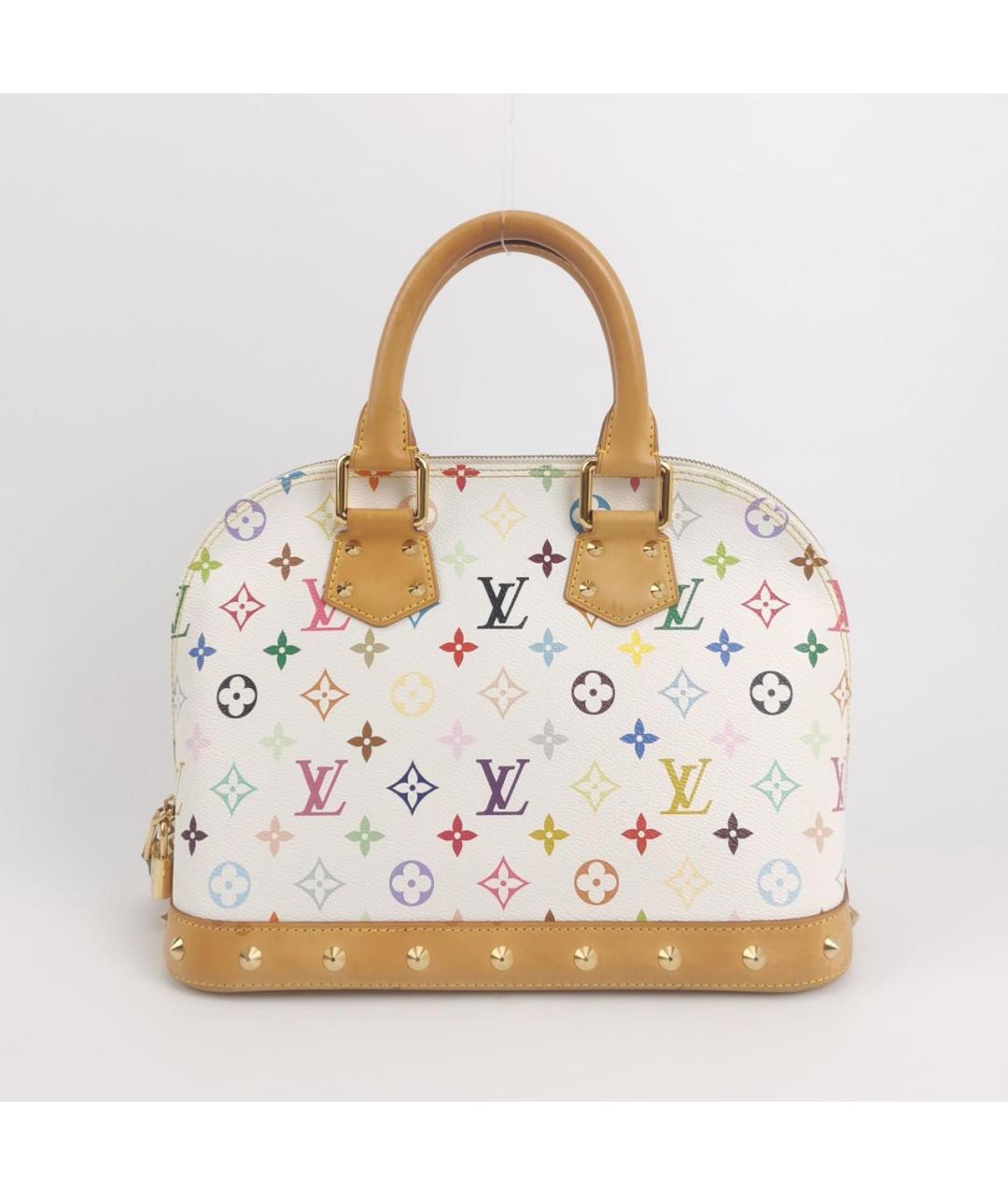 LOUIS VUITTON Белая кожаная сумка с короткими ручками, фото 4