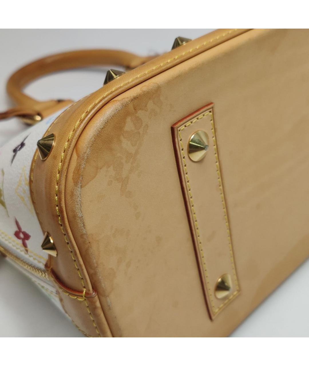 LOUIS VUITTON Белая кожаная сумка с короткими ручками, фото 8