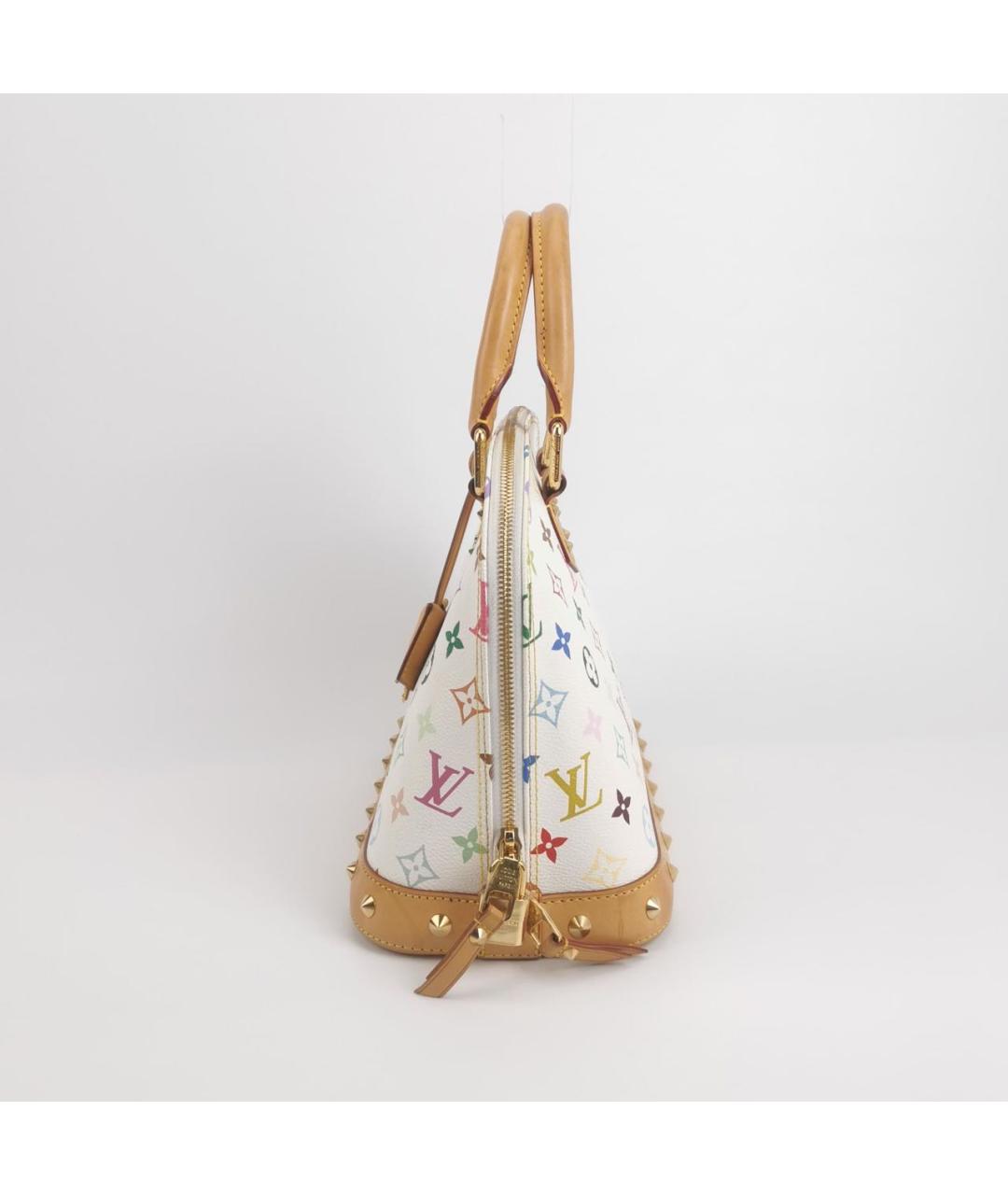 LOUIS VUITTON Белая кожаная сумка с короткими ручками, фото 2