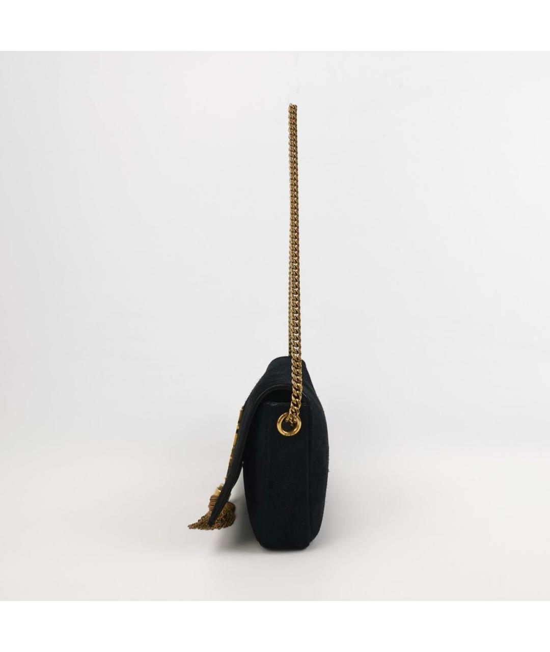 SAINT LAURENT Черная замшевая сумка через плечо, фото 2