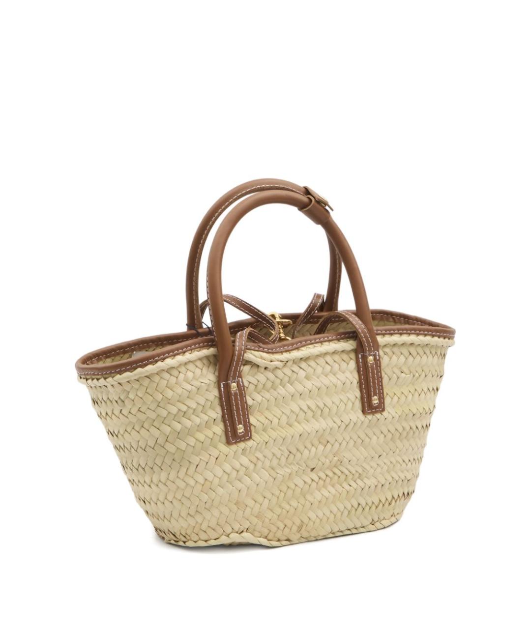 JACQUEMUS Бежевая пелетеная сумка тоут, фото 2