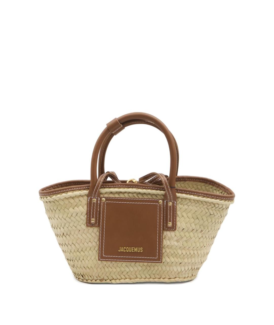 JACQUEMUS Бежевая пелетеная сумка тоут, фото 1