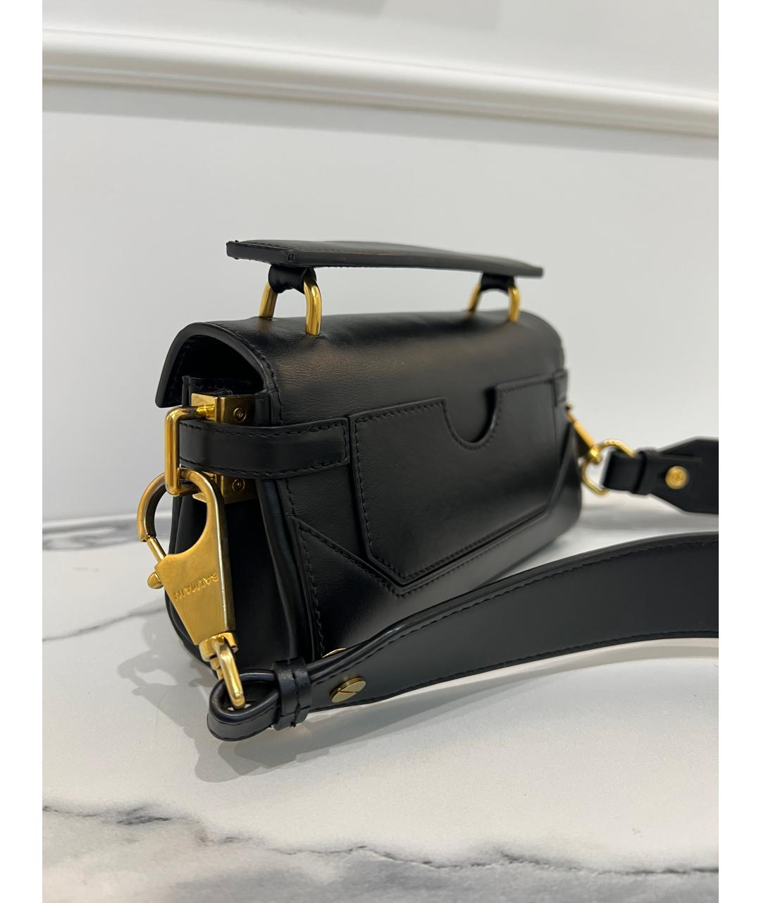 BALMAIN Черная кожаная сумка через плечо, фото 5