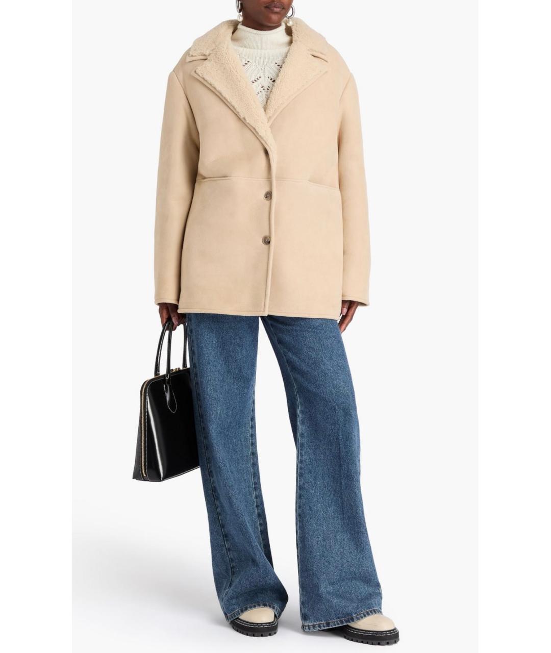 LOULOU STUDIO Бежевая замшевая дубленка, фото 2