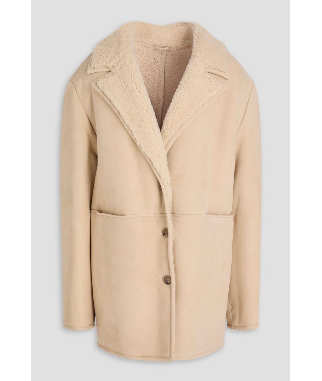 LOULOU STUDIO Бежевая замшевая дубленка, фото 4