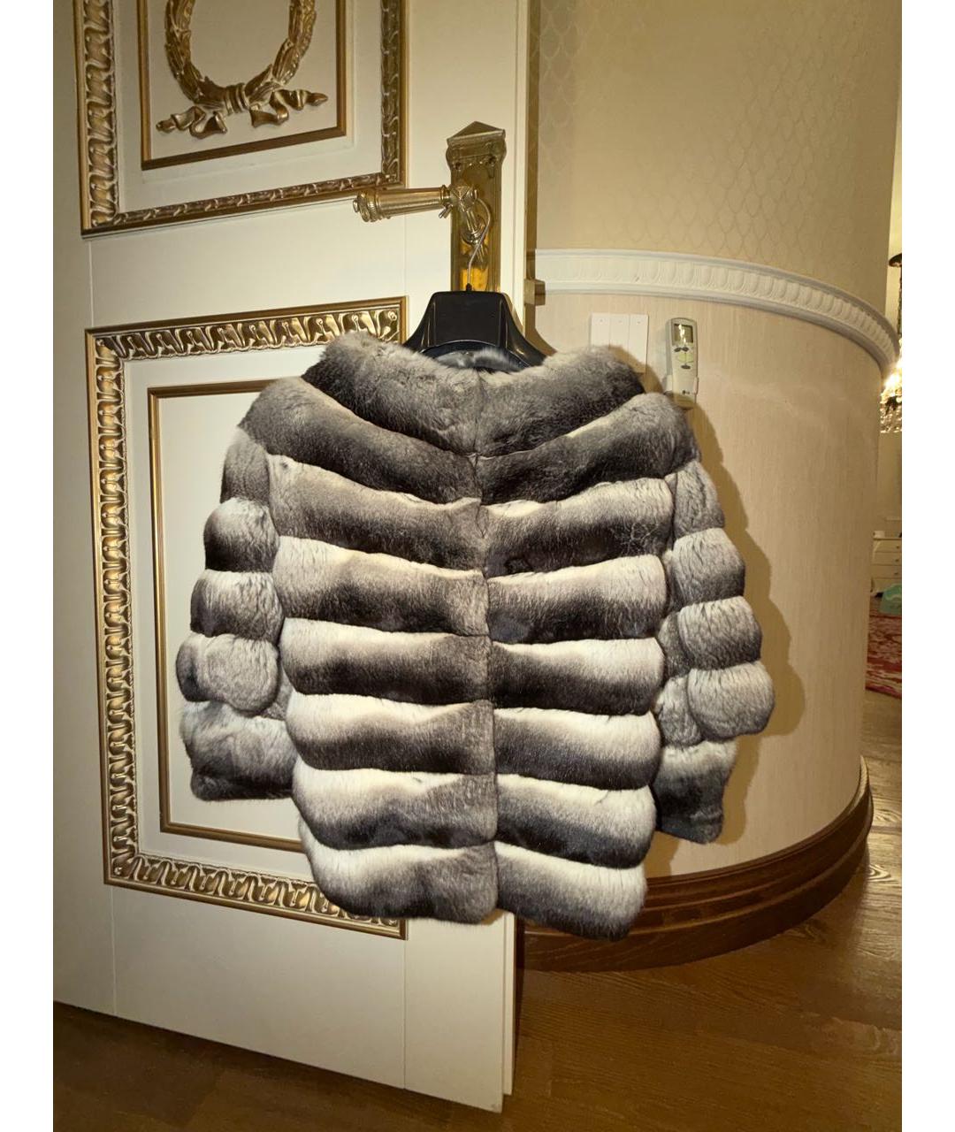 Fabio Gavazzi Серая меховая шуба, фото 8