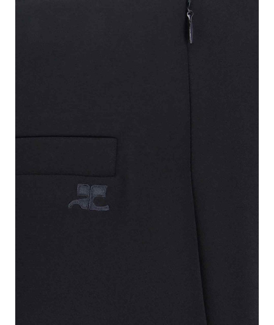 COURREGES Черная полиэстеровая юбка мини, фото 4