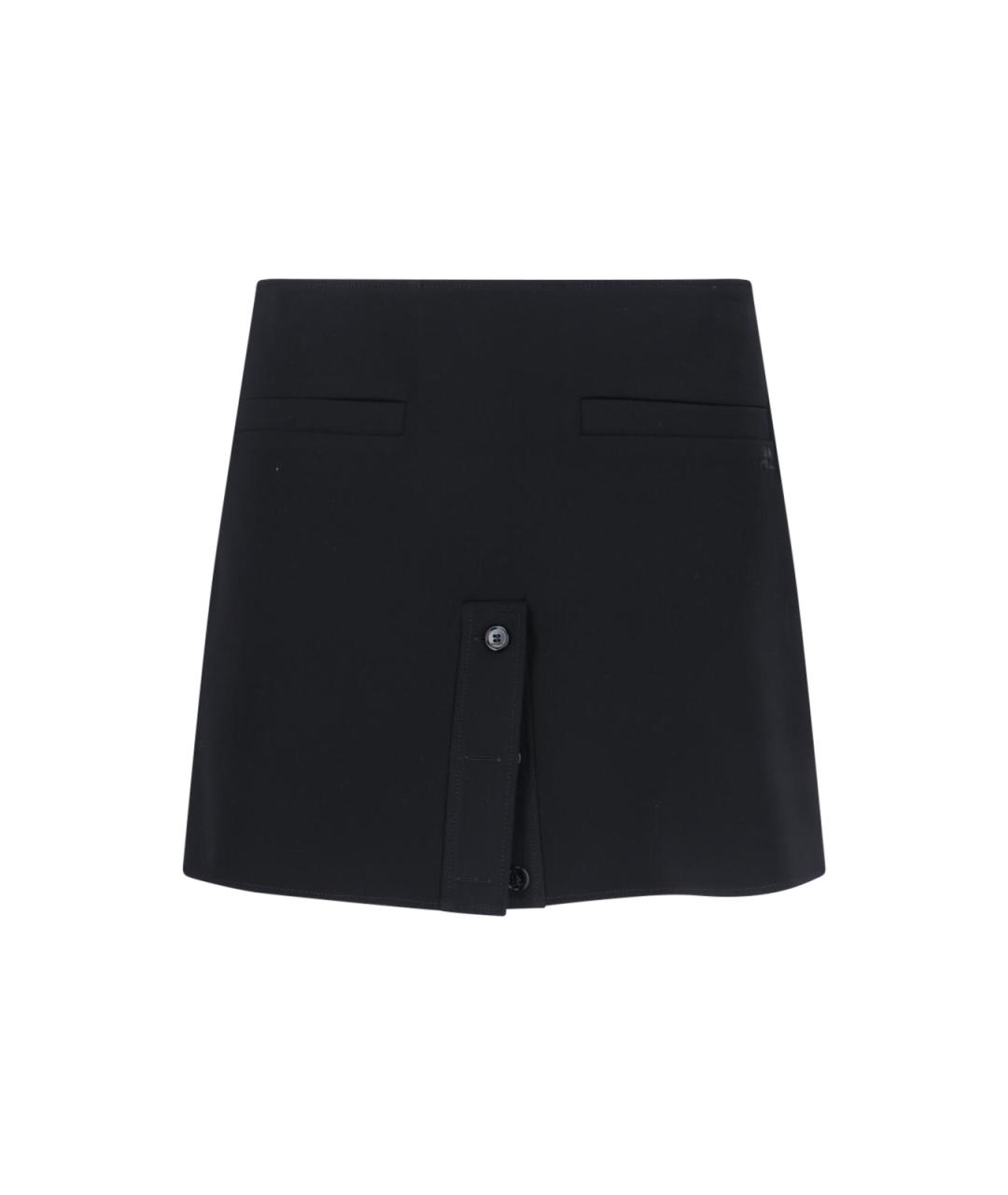 COURREGES Черная полиэстеровая юбка мини, фото 1