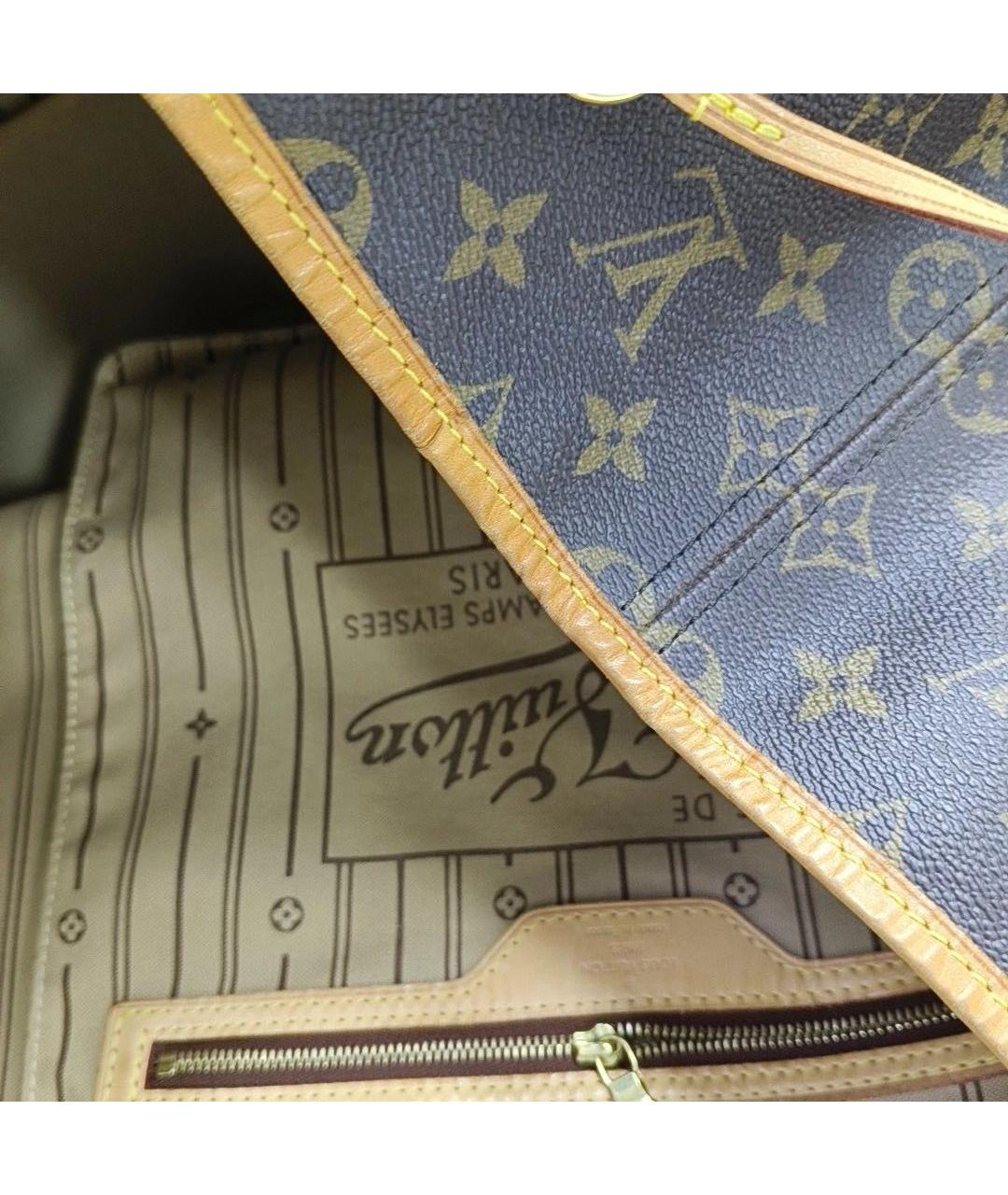 LOUIS VUITTON Коричневая кожаная сумка тоут, фото 8