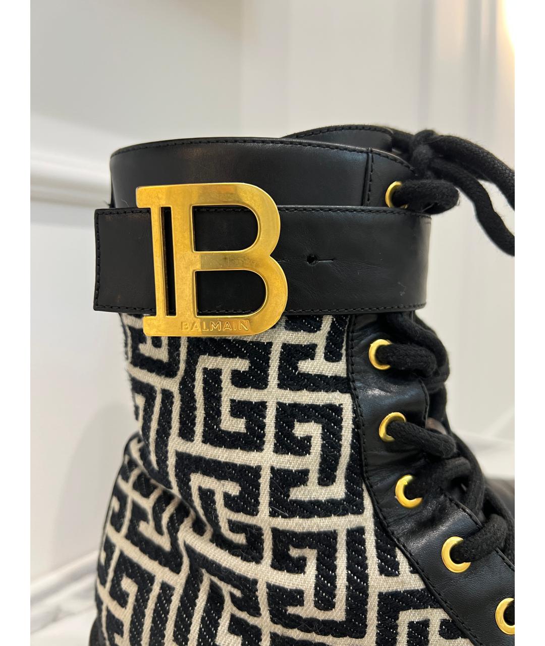 BALMAIN Черные кожаные ботинки, фото 3