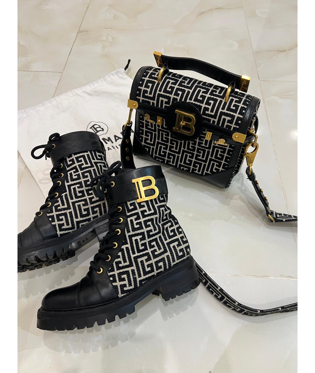 BALMAIN Черные кожаные ботинки, фото 4