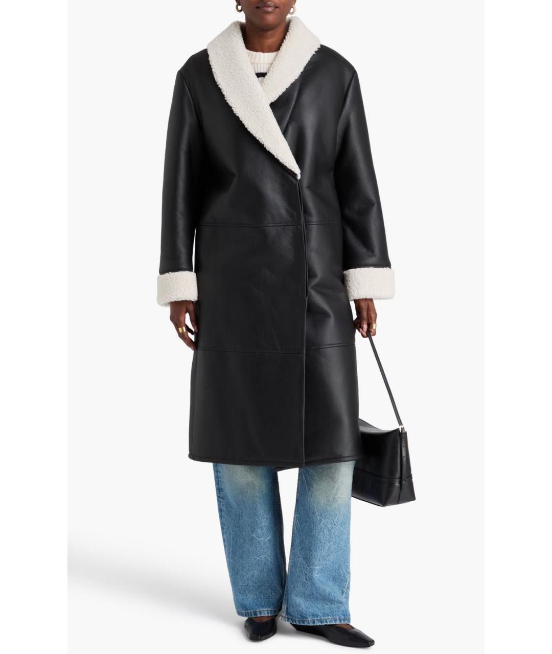 LOULOU STUDIO Черная кожаная дубленка, фото 2