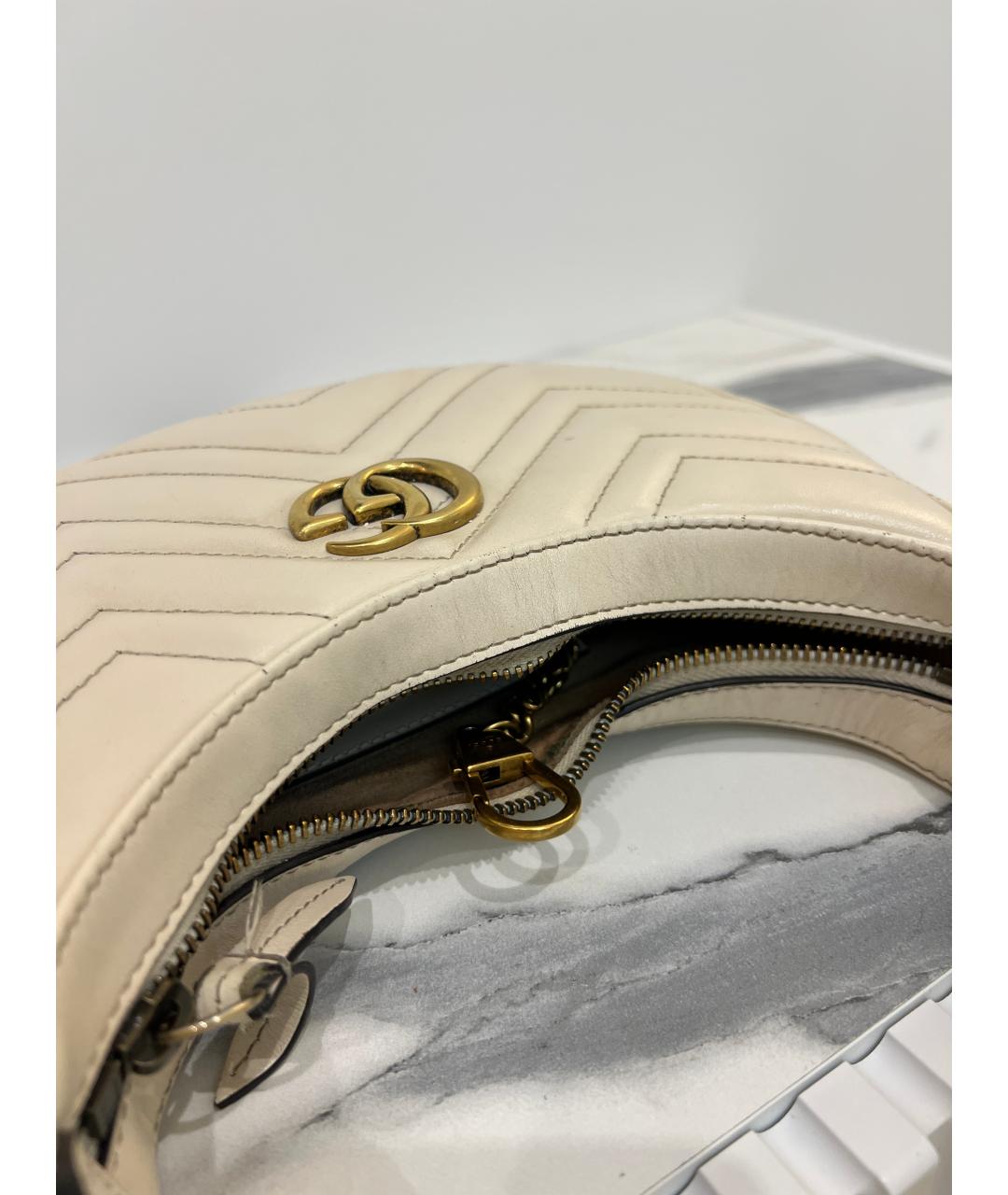 GUCCI Бежевая кожаная сумка через плечо, фото 3