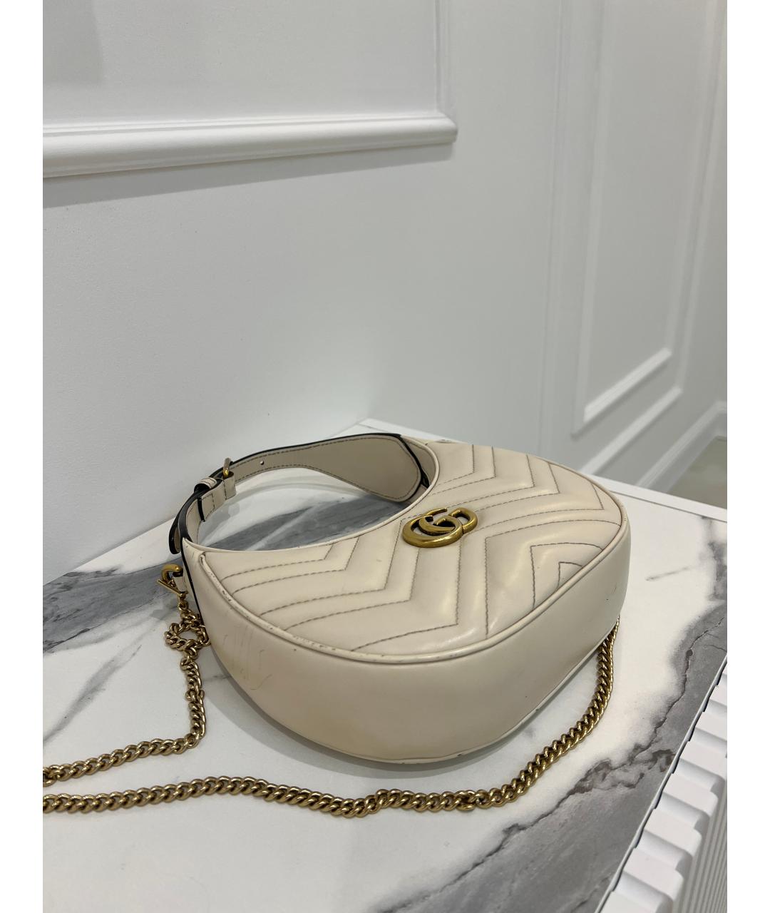 GUCCI Бежевая кожаная сумка через плечо, фото 5