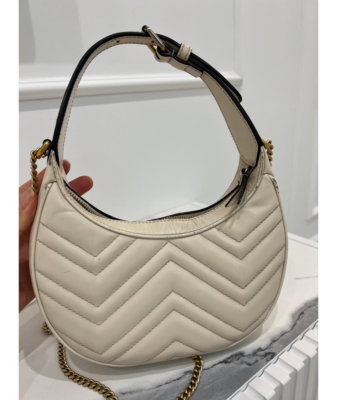 GUCCI Бежевая кожаная сумка через плечо, фото 2