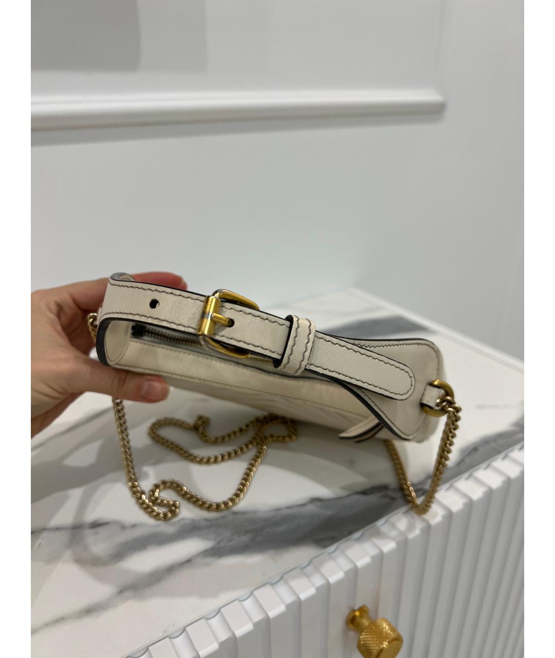 GUCCI Бежевая кожаная сумка через плечо, фото 4