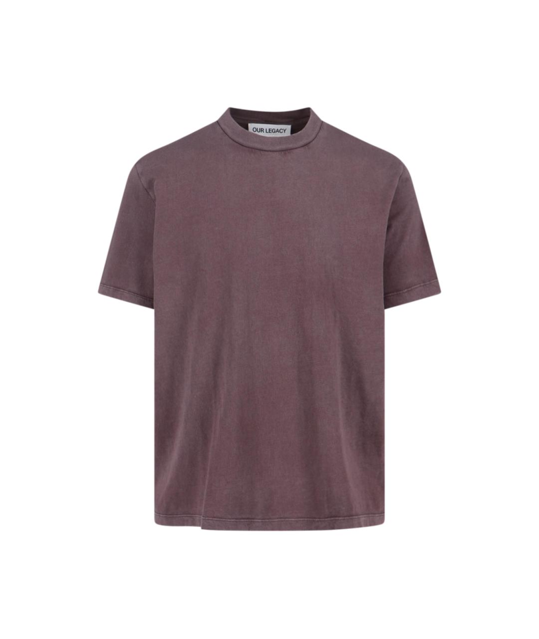 OUR LEGACY Коричневая хлопковая футболка, фото 1