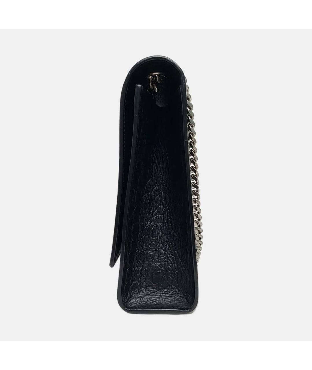 SAINT LAURENT Черная кожаная сумка через плечо, фото 2