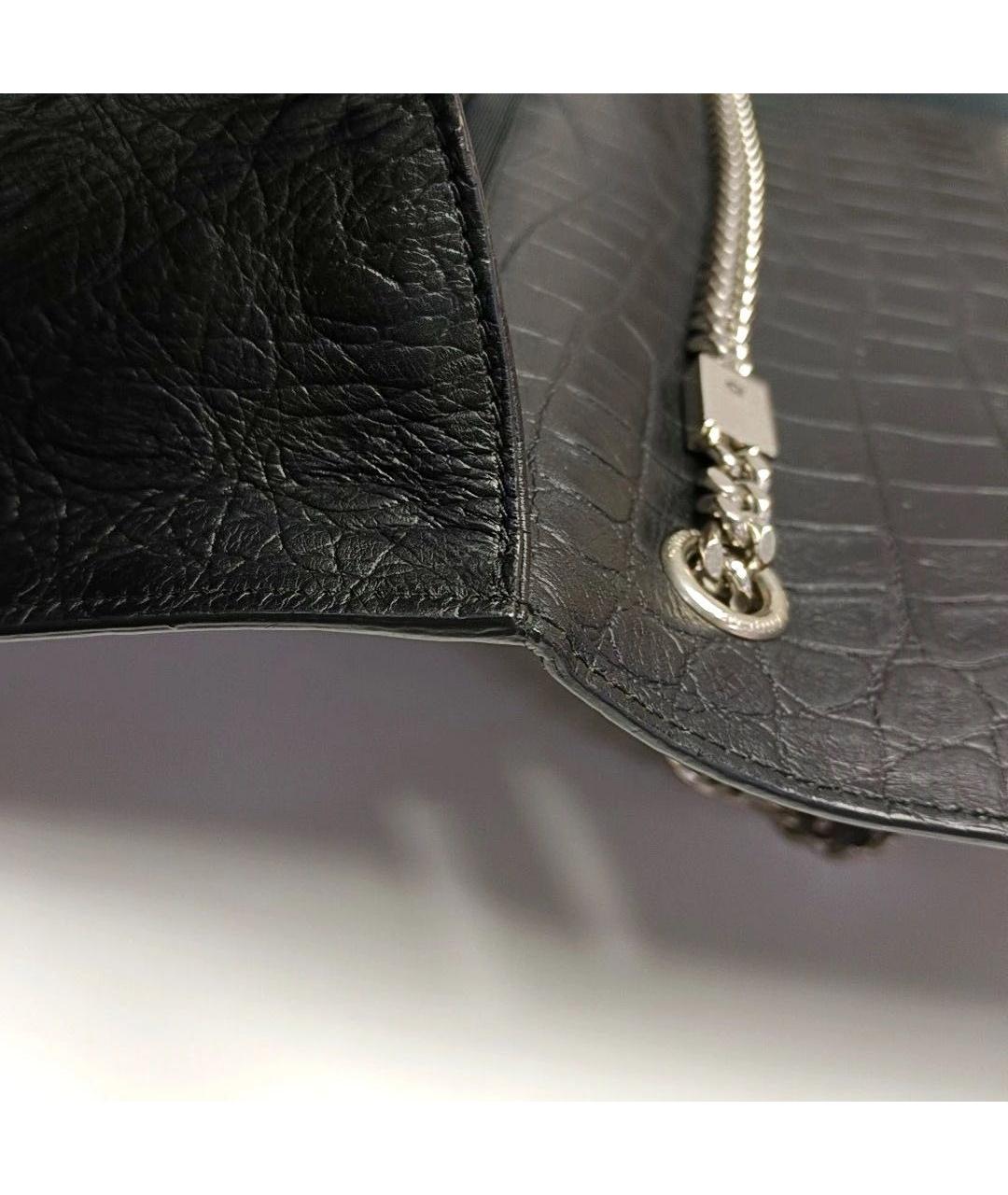 SAINT LAURENT Черная кожаная сумка через плечо, фото 7