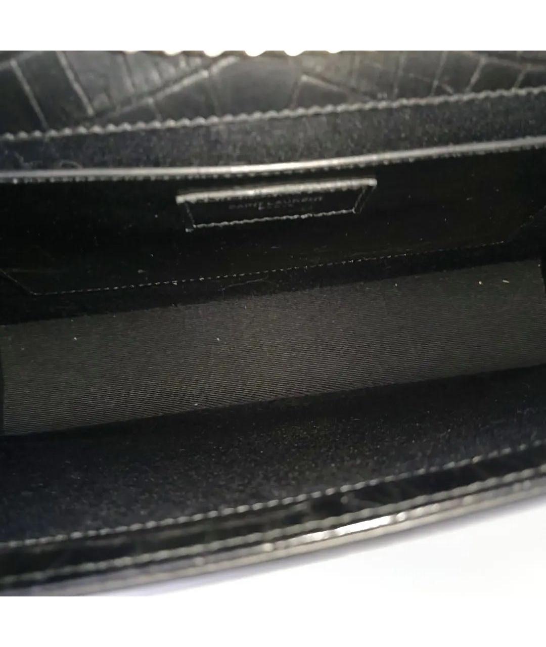 SAINT LAURENT Черная кожаная сумка через плечо, фото 8