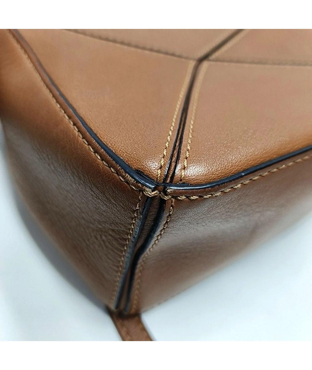 LOEWE Коричневая кожаная сумка через плечо, фото 6