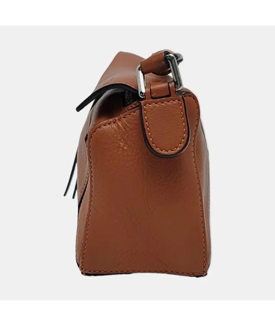 LOEWE Коричневая кожаная сумка через плечо, фото 2